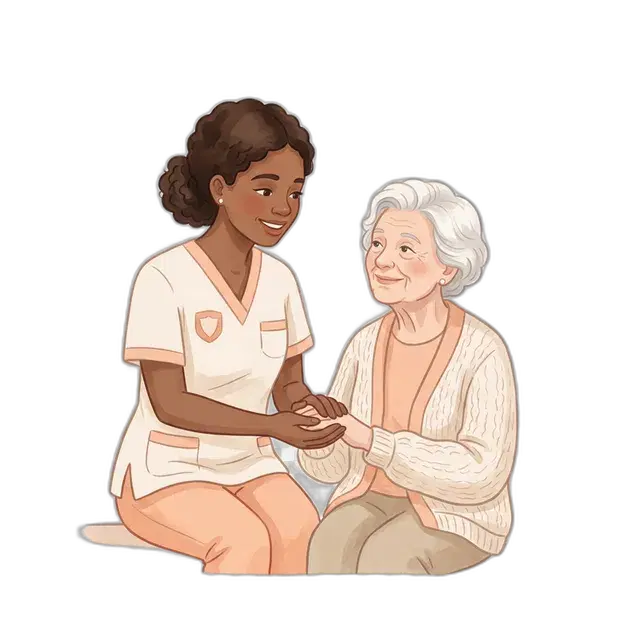 Family member visiting a resident at Fedrick