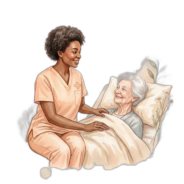 Nurse providing comfort care to a patient