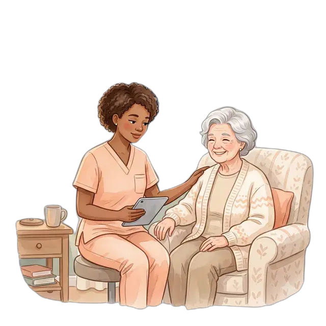 Family member staying informed during a respite stay