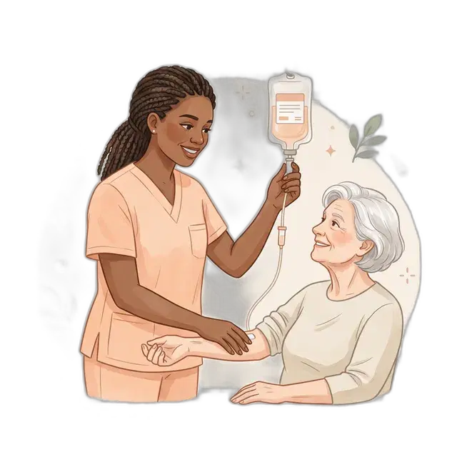 Care team coordinating a resident care plan