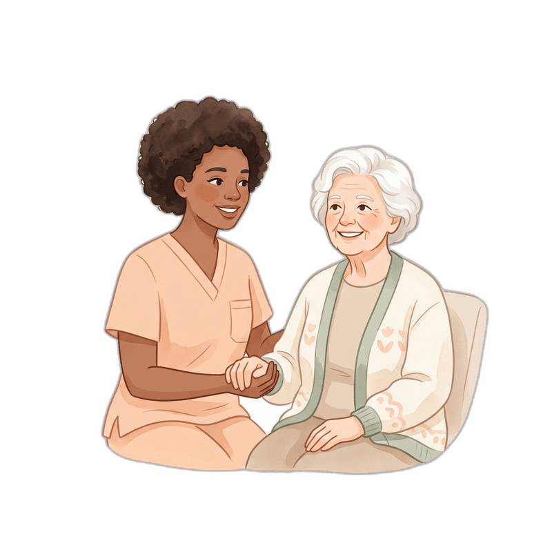 Day shift caregiver receiving morning handover at Fedrick