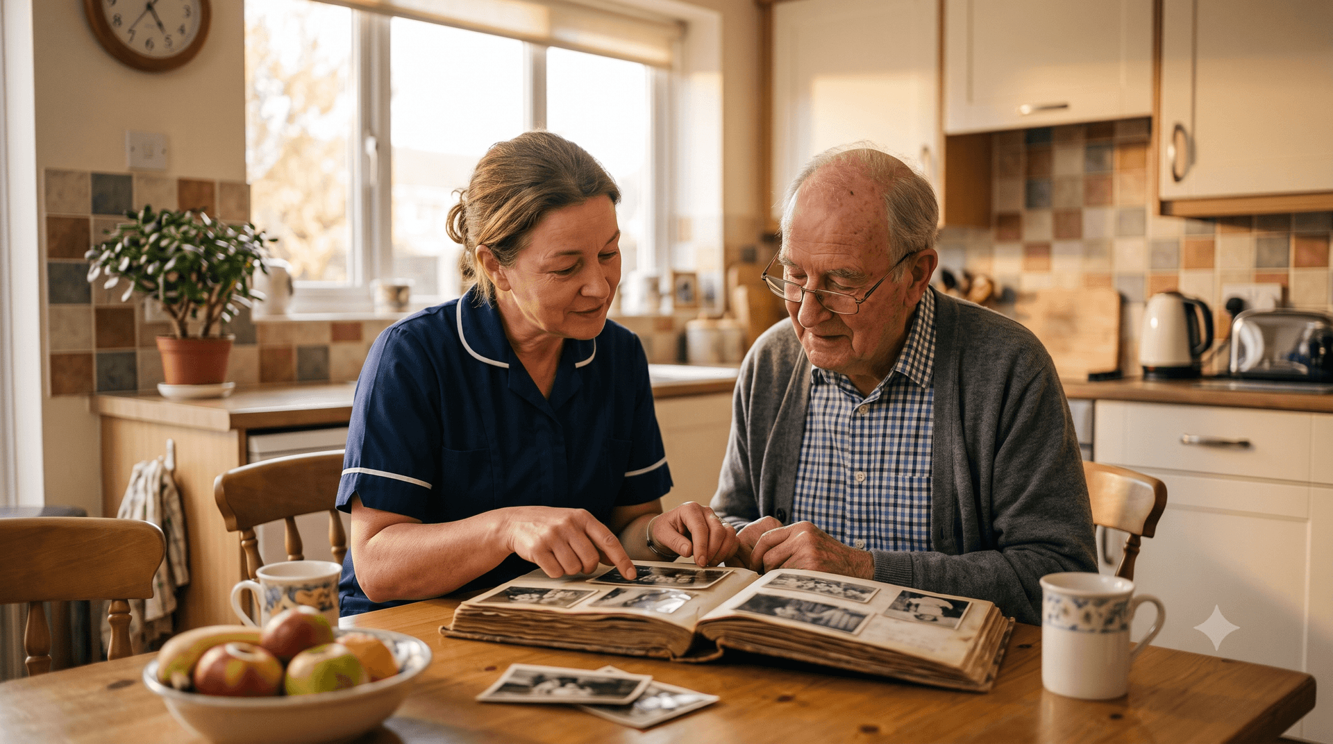 Caregiver with dementia care resident at Fedrick