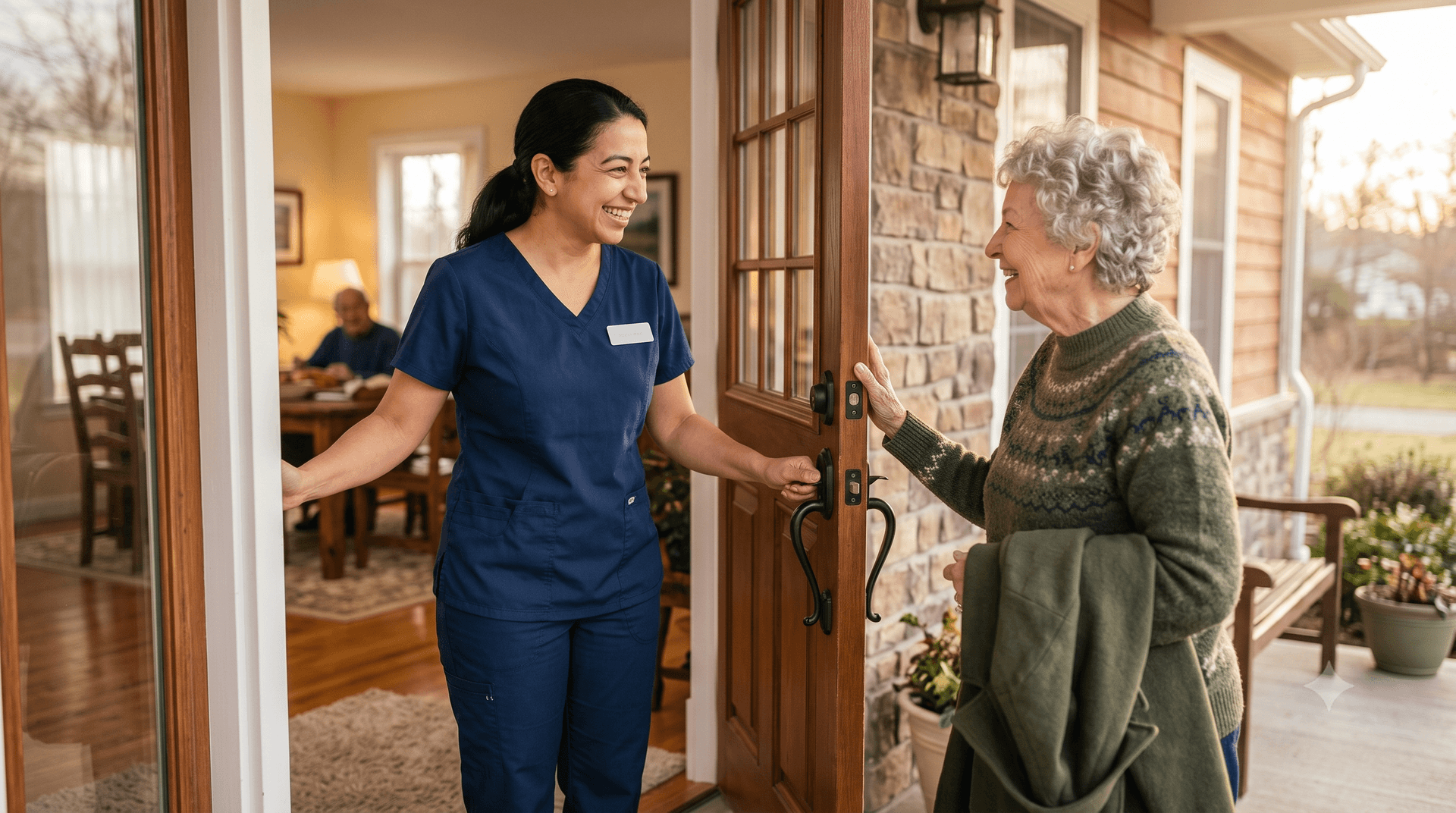 Caregiver with respite resident at Fedrick