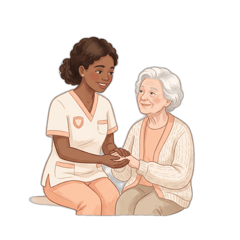 Family member visiting a resident at Fedrick