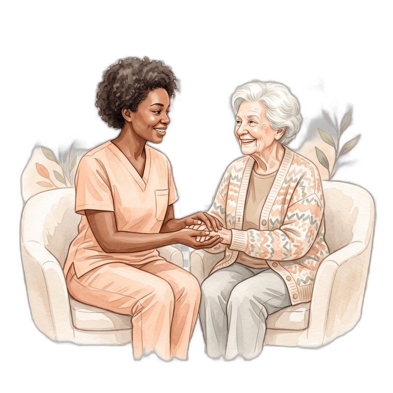 Caregiver guiding a resident through a morning routine