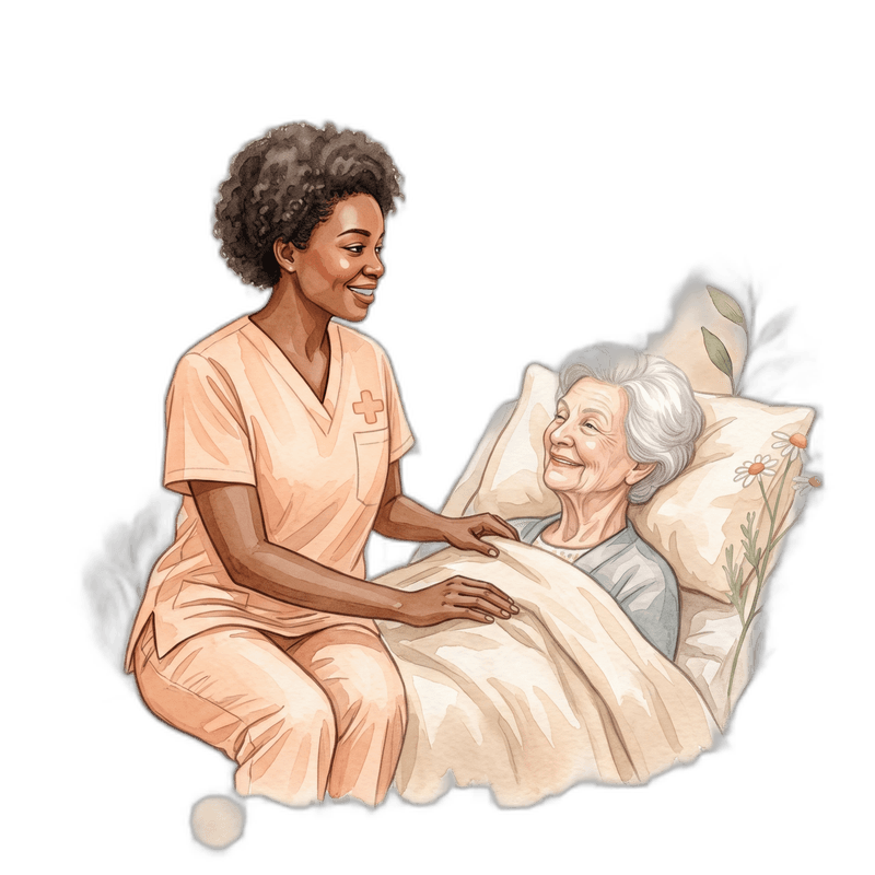 Nurse providing comfort care to a patient