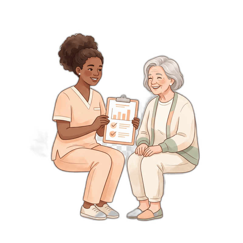 Caregiver performing a health assessment