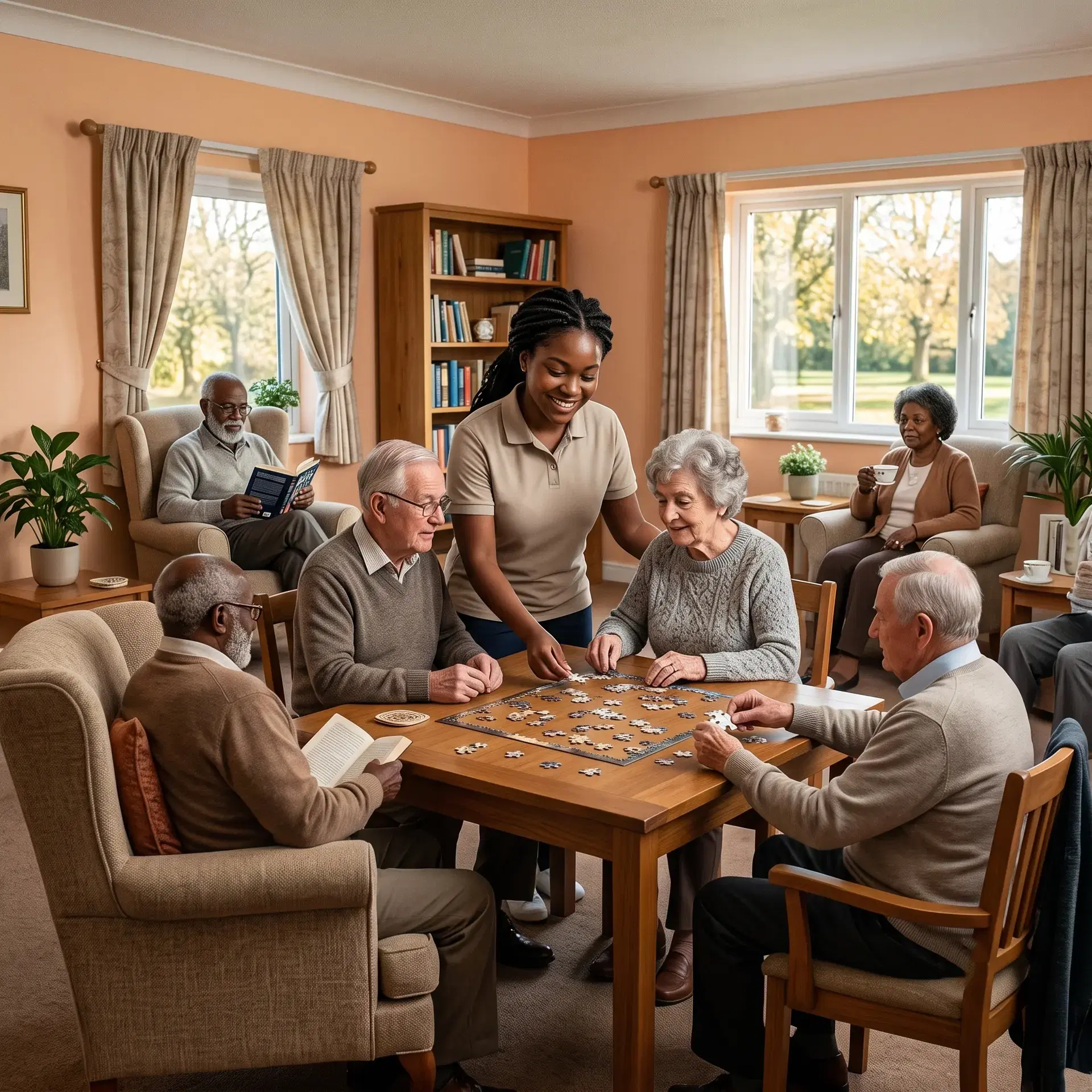 Caregiver and resident at Fedrick Senior Care