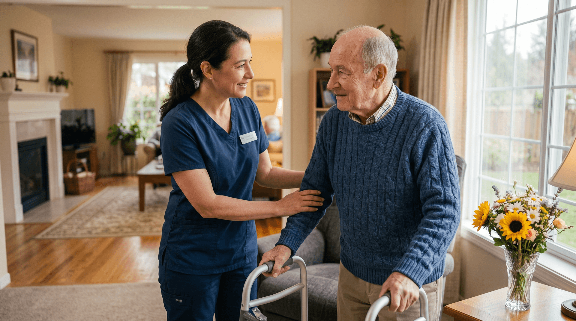 Caregiver providing nursing home care at Fedrick