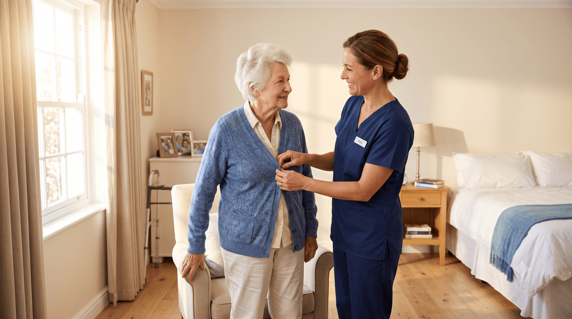 Caregiver and senior resident at Fedrick personal care home
